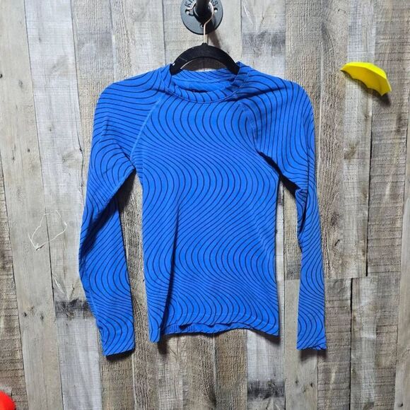 Athleta Momentum Blue Seamless Workout Top - Picture 2 of 4